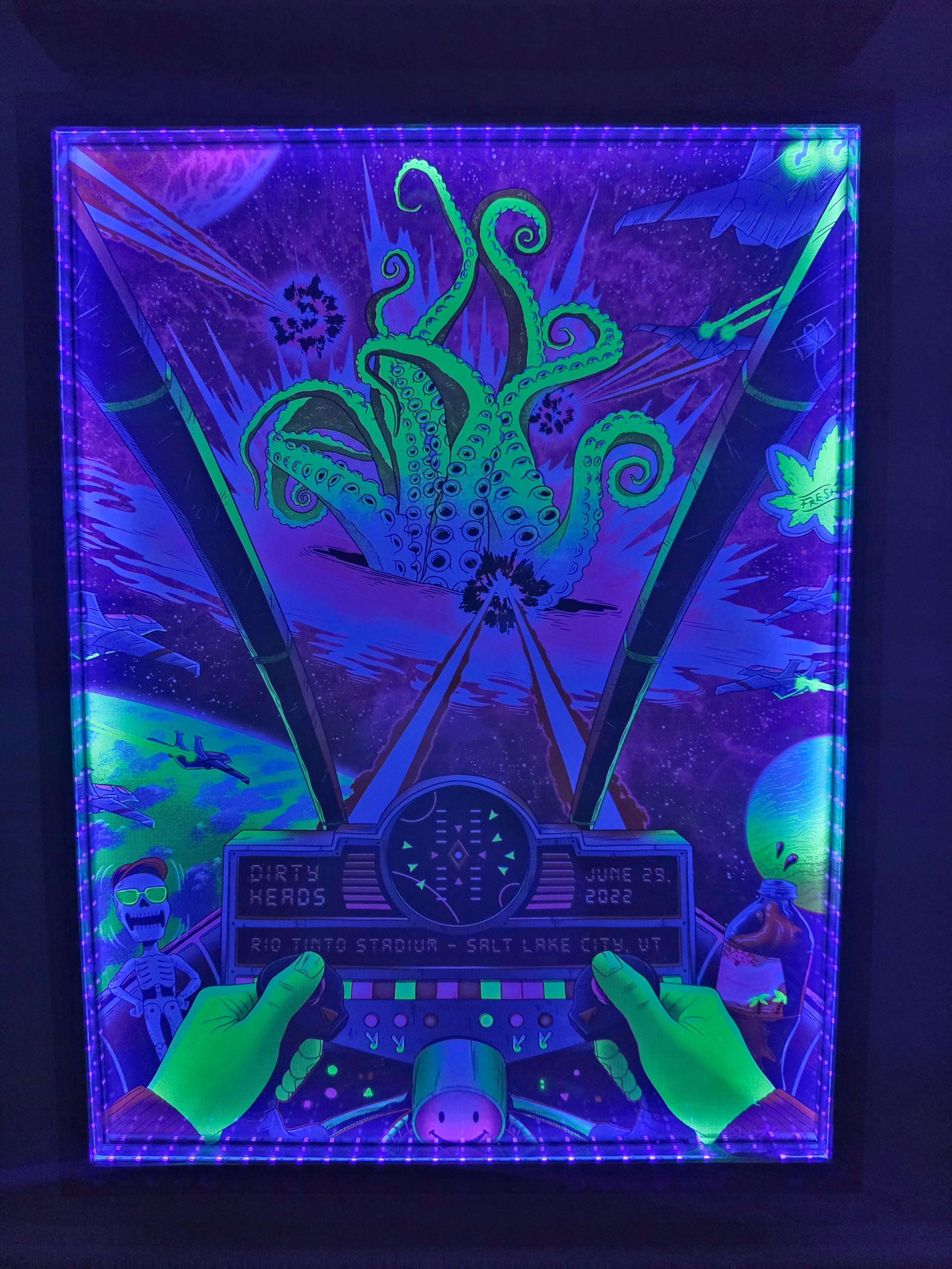 Custom UV lit poster display